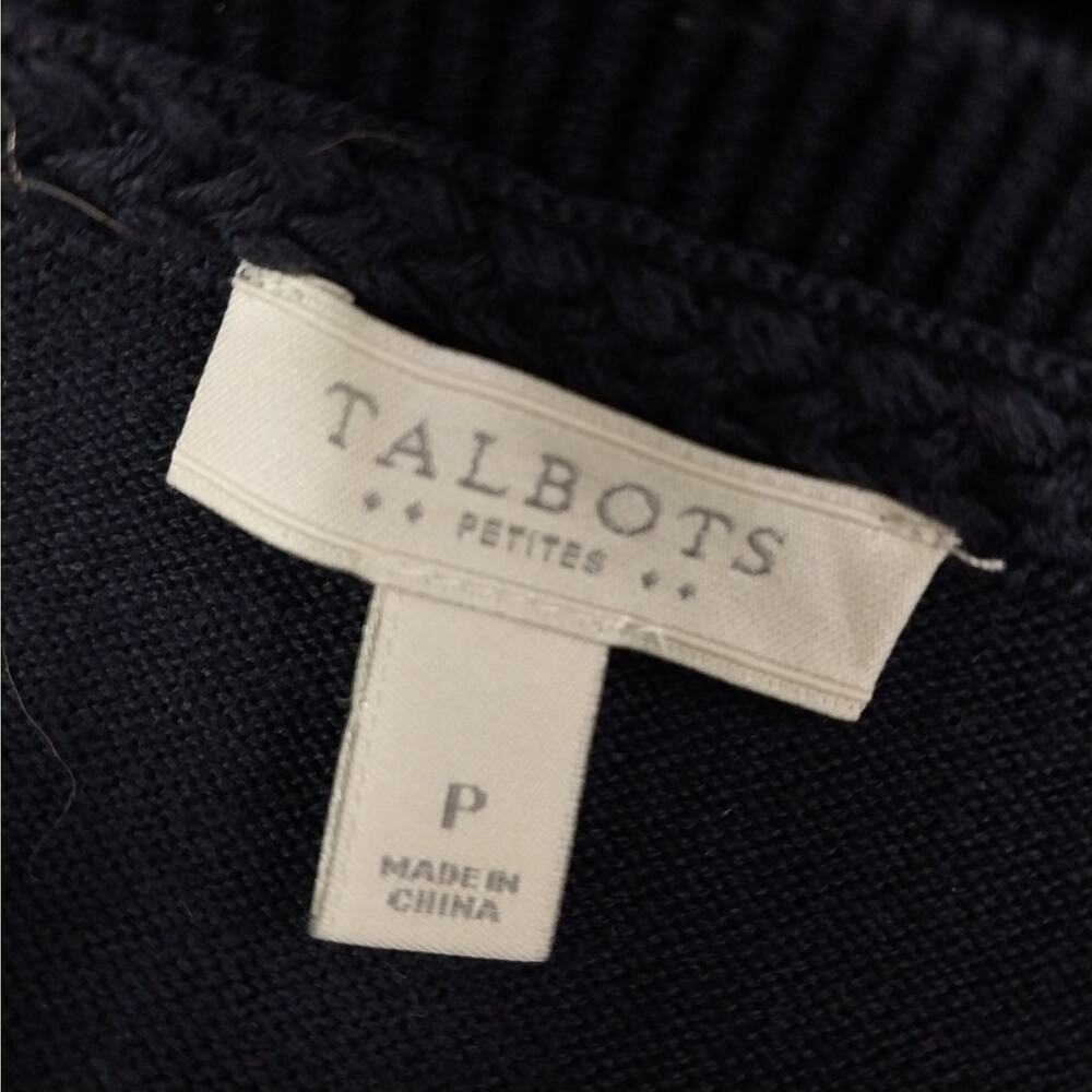 TALBOTS! SWEETLY SIMPLE & ELEGANT 3/4 SLEEVE BLACK CARDIGAN SWEATER! SZ P (XS) - Picture 9 of 11